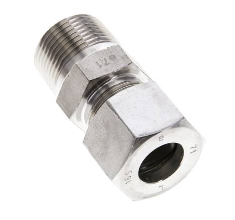 3/4'' NPT Macho x 16S Anillo de corte recto de acero inoxidable 400 Bar DIN 2353