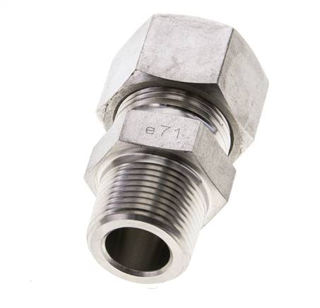 3/4'' NPT Macho x 20S Anillo de corte recto de acero inoxidable 400 Bar DIN 2353
