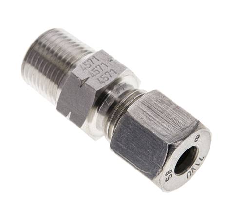 3/8'' NPT Macho x 8S Anillo de corte recto de acero inoxidable 630 Barra DIN 2353