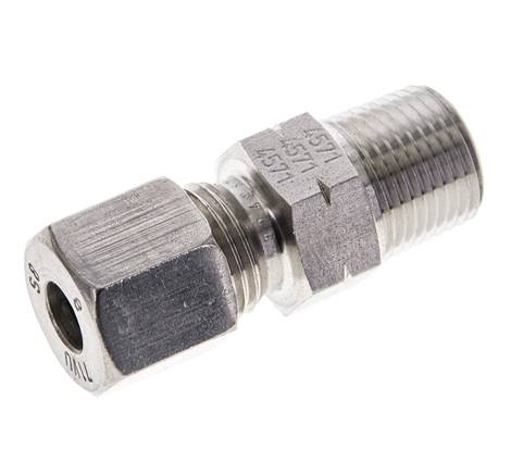 3/8'' NPT Macho x 8S Anillo de corte recto de acero inoxidable 630 Barra DIN 2353