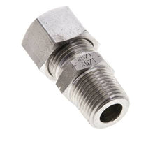 3/8'' NPT Macho x 12L Anillo de corte recto de acero inoxidable 315 Barra DIN 2353