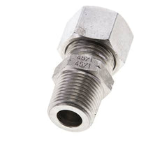 3/8'' NPT Macho x 12L Anillo de corte recto de acero inoxidable 315 Barra DIN 2353