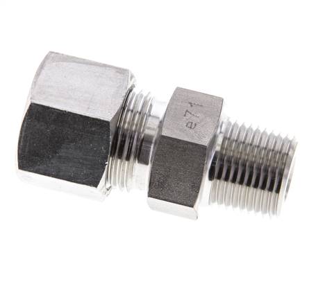 3/8'' NPT Macho x 12S Anillo de corte recto de acero inoxidable 630 Barra DIN 2353