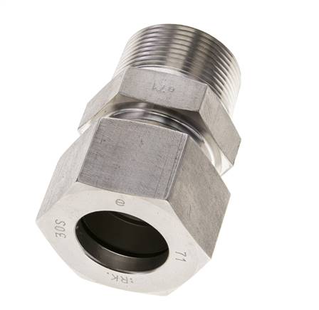 1 1/4'' NPT Macho x 30S Anillo de corte recto de acero inoxidable 400 Bar DIN 2353