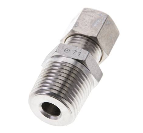 1/2'' NPT Macho x 10L Racor de compresión recto de acero inoxidable 315 Bar DIN 2353