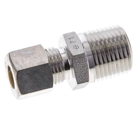 1/2'' NPT Macho x 10L Racor de compresión recto de acero inoxidable 315 Bar DIN 2353