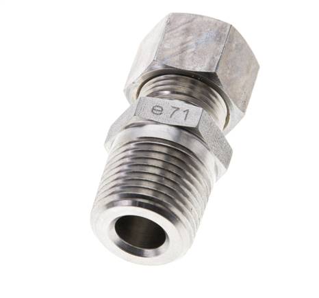 1/2'' NPT Macho x 12L Racor de compresión recto de acero inoxidable 315 Bar DIN 2353