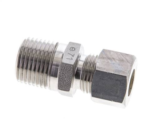 1/2'' NPT Macho x 12L Racor de compresión recto de acero inoxidable 315 Bar DIN 2353