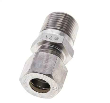 1/2'' NPT Macho x 12L Racor de compresión recto de acero inoxidable 315 Bar DIN 2353