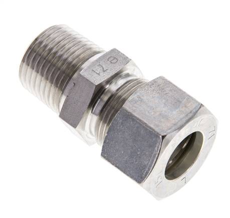 1/2'' NPT Macho x 15L Racor de compresión recto de acero inoxidable 315 Bar DIN 2353