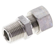 1/2'' NPT Macho x 15L Racor de compresión recto de acero inoxidable 315 Bar DIN 2353