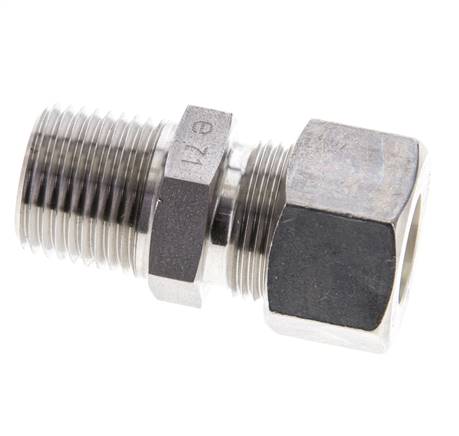 1/2'' NPT Macho x 15L Racor de compresión recto de acero inoxidable 315 Bar DIN 2353