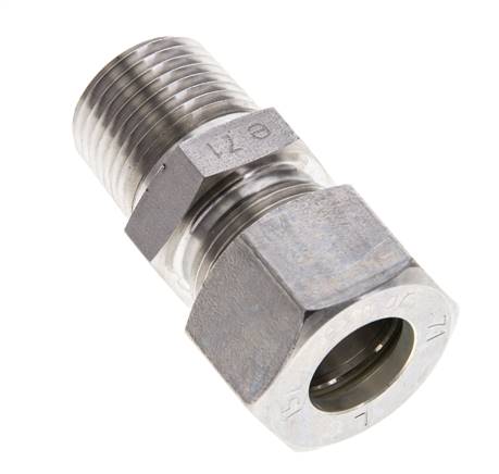 1/2'' NPT Macho x 15L Racor de compresión recto de acero inoxidable 315 Bar DIN 2353