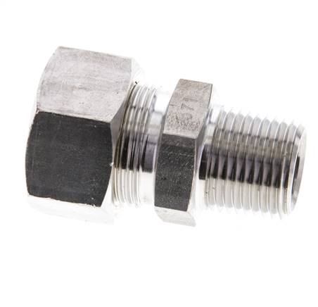 1/2'' NPT Macho x 18L Racor de compresión recto de acero inoxidable 315 Bar DIN 2353