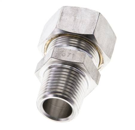 1/2'' NPT Macho x 18L Racor de compresión recto de acero inoxidable 315 Bar DIN 2353