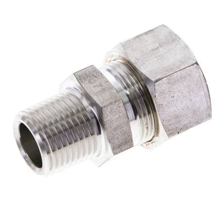 1/2'' NPT Macho x 18L Racor de compresión recto de acero inoxidable 315 Bar DIN 2353