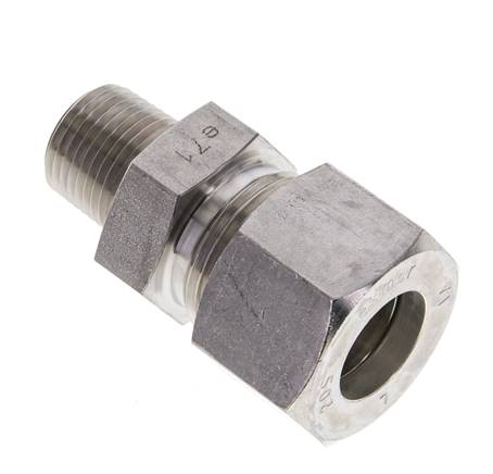 1/2'' NPT Macho x 20S Racor de compresión recto de acero inoxidable 400 Bar DIN 2353