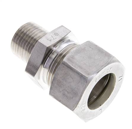 1/2'' NPT Macho x 22L Racor de compresión recto de acero inoxidable 160 Bar DIN 2353