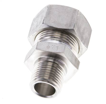 1/2'' NPT Macho x 22L Racor de compresión recto de acero inoxidable 160 Bar DIN 2353