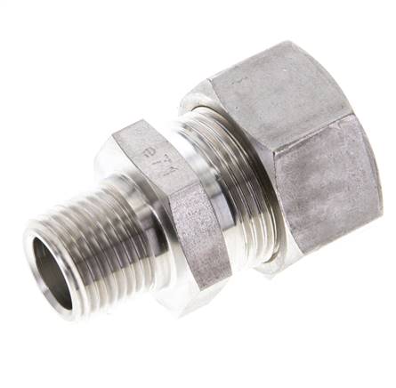 1/2'' NPT Macho x 22L Racor de compresión recto de acero inoxidable 160 Bar DIN 2353