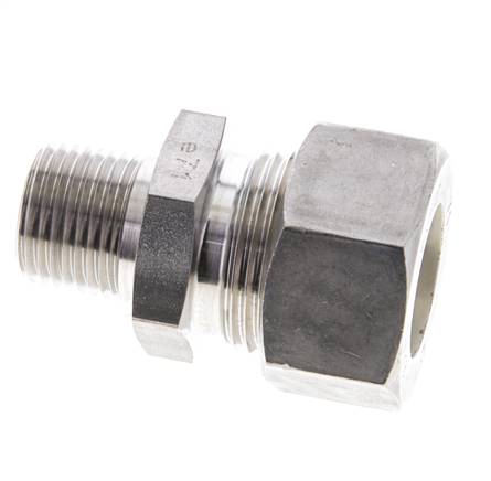 1/2'' NPT Macho x 22L Racor de compresión recto de acero inoxidable 160 Bar DIN 2353
