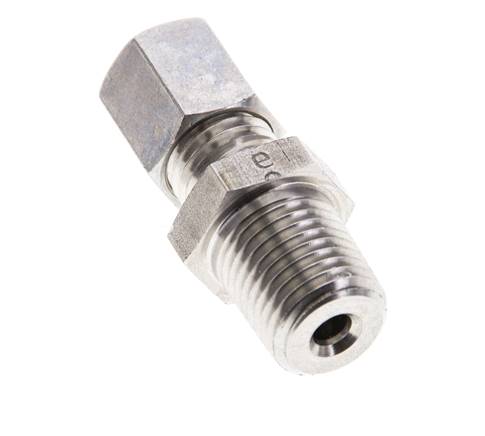 1/4'' NPT Macho x 6L Racor de compresión recto de acero inoxidable 315 Bar DIN 2353