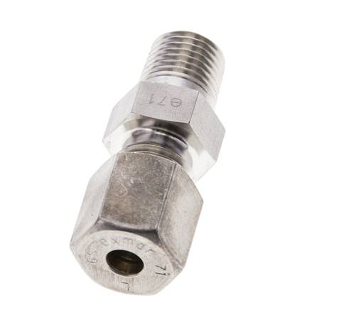 1/4'' NPT Macho x 6S Racor de compresión recto de acero inoxidable 630 Bar DIN 2353
