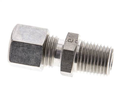 1/4'' NPT Macho x 8L Racor de compresión recto de acero inoxidable 315 Bar DIN 2353