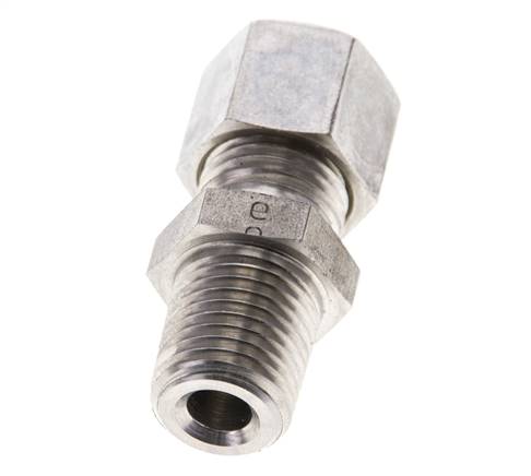 1/4'' NPT Macho x 8L Racor de compresión recto de acero inoxidable 315 Bar DIN 2353