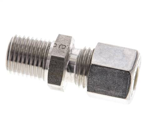 1/4'' NPT Macho x 8L Racor de compresión recto de acero inoxidable 315 Bar DIN 2353