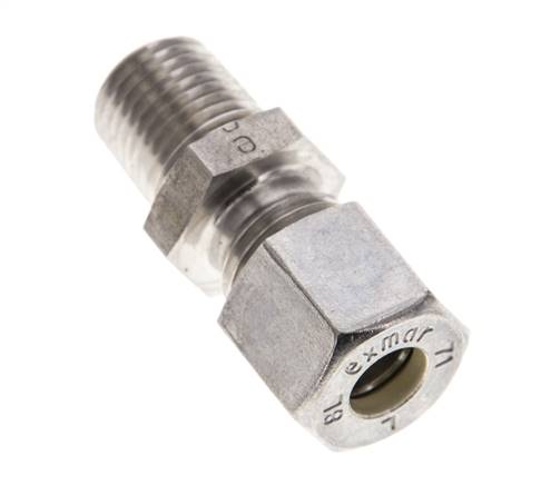 1/4'' NPT Macho x 8L Racor de compresión recto de acero inoxidable 315 Bar DIN 2353