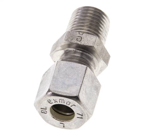 1/4'' NPT Macho x 8L Racor de compresión recto de acero inoxidable 315 Bar DIN 2353