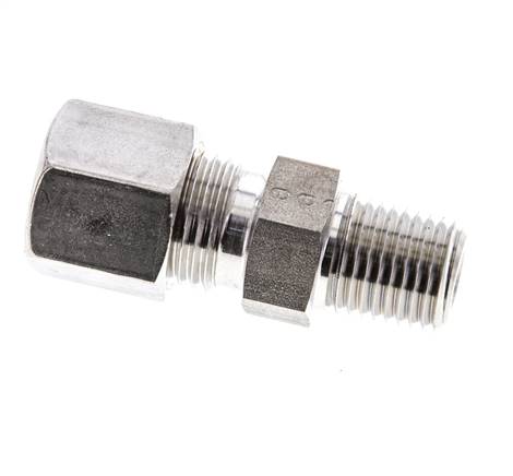1/4'' NPT Macho x 8S Racor de compresión recto de acero inoxidable 630 Bar DIN 2353