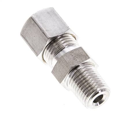 1/4'' NPT Macho x 8S Racor de compresión recto de acero inoxidable 630 Bar DIN 2353