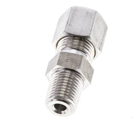 1/4'' NPT Macho x 8S Racor de compresión recto de acero inoxidable 630 Bar DIN 2353