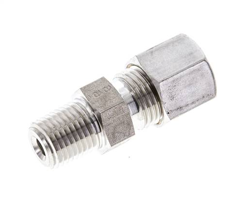 1/4'' NPT Macho x 8S Racor de compresión recto de acero inoxidable 630 Bar DIN 2353