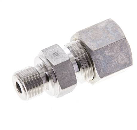 1/4'' NPT Macho x 10S Racor de compresión recto de acero inoxidable 630 Bar DIN 2353