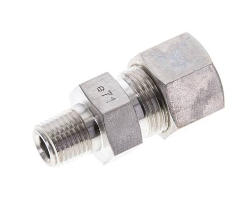 1/4'' NPT Macho x 12S Racor de compresión recto de acero inoxidable 630 Bar DIN 2353