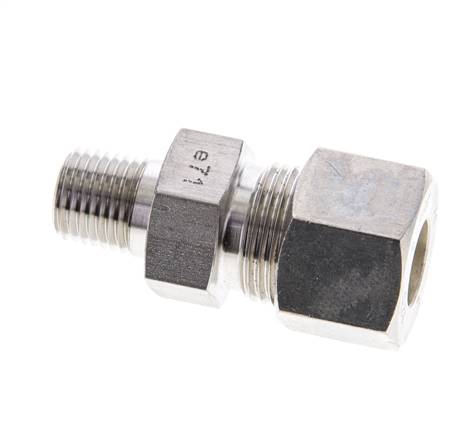 1/4'' NPT Macho x 12S Racor de compresión recto de acero inoxidable 630 Bar DIN 2353