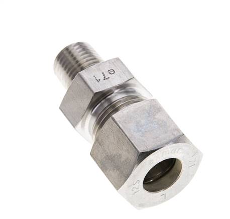 1/4'' NPT Macho x 12S Racor de compresión recto de acero inoxidable 630 Bar DIN 2353