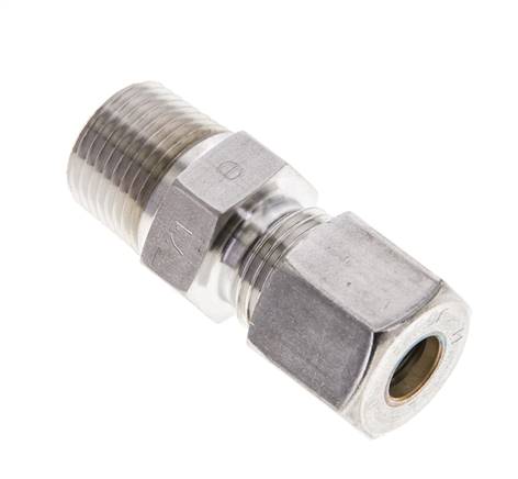 3/8'' NPT Macho x 8S Racor de compresión recto de acero inoxidable 630 Bar DIN 2353