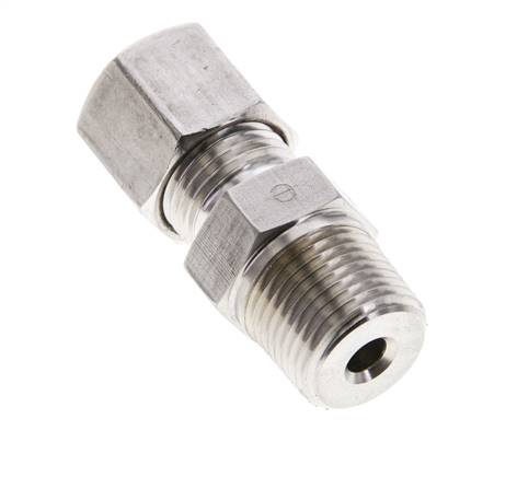 3/8'' NPT Macho x 8S Racor de compresión recto de acero inoxidable 630 Bar DIN 2353