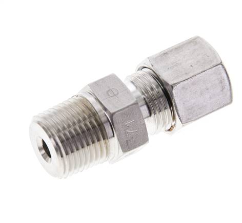 3/8'' NPT Macho x 8S Racor de compresión recto de acero inoxidable 630 Bar DIN 2353