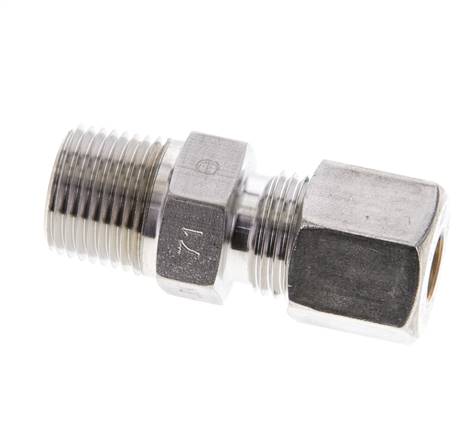 3/8'' NPT Macho x 8S Racor de compresión recto de acero inoxidable 630 Bar DIN 2353