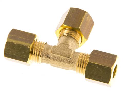 accesorio de compresión en T de latón de 6 mm 150 bar DIN EN 1254-2