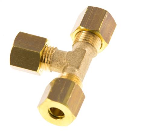 accesorio de compresión en T de latón de 6 mm 150 bar DIN EN 1254-2