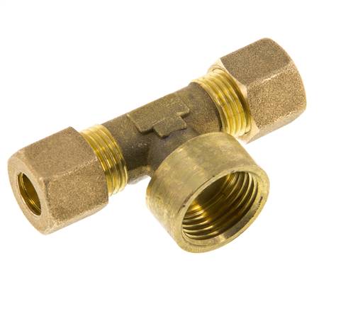 G 1/2'' x 10mm Accesorio de compresión en T de latón 95 Bar DIN EN 1254-2