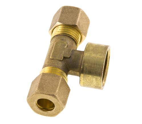 G 1/2'' x 10mm Accesorio de compresión en T de latón 95 Bar DIN EN 1254-2