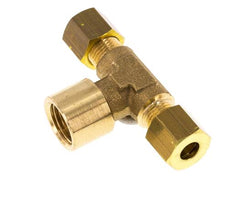 G 1/4'' x 6mm Racor de compresión en T de latón 150 Bar DIN EN 1254-2