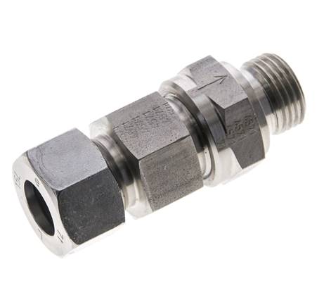 Válvula de retención hidráulica Anillo de corte 15L (M22x1,5) y G1/2'' Macho Acero inoxidable 1-250bar (15-3625)psi Tubo-Rosca ISO 8434-1